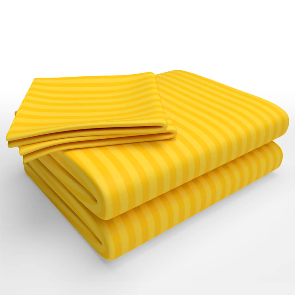 best golden yellow super king size cotton folded bedsheets